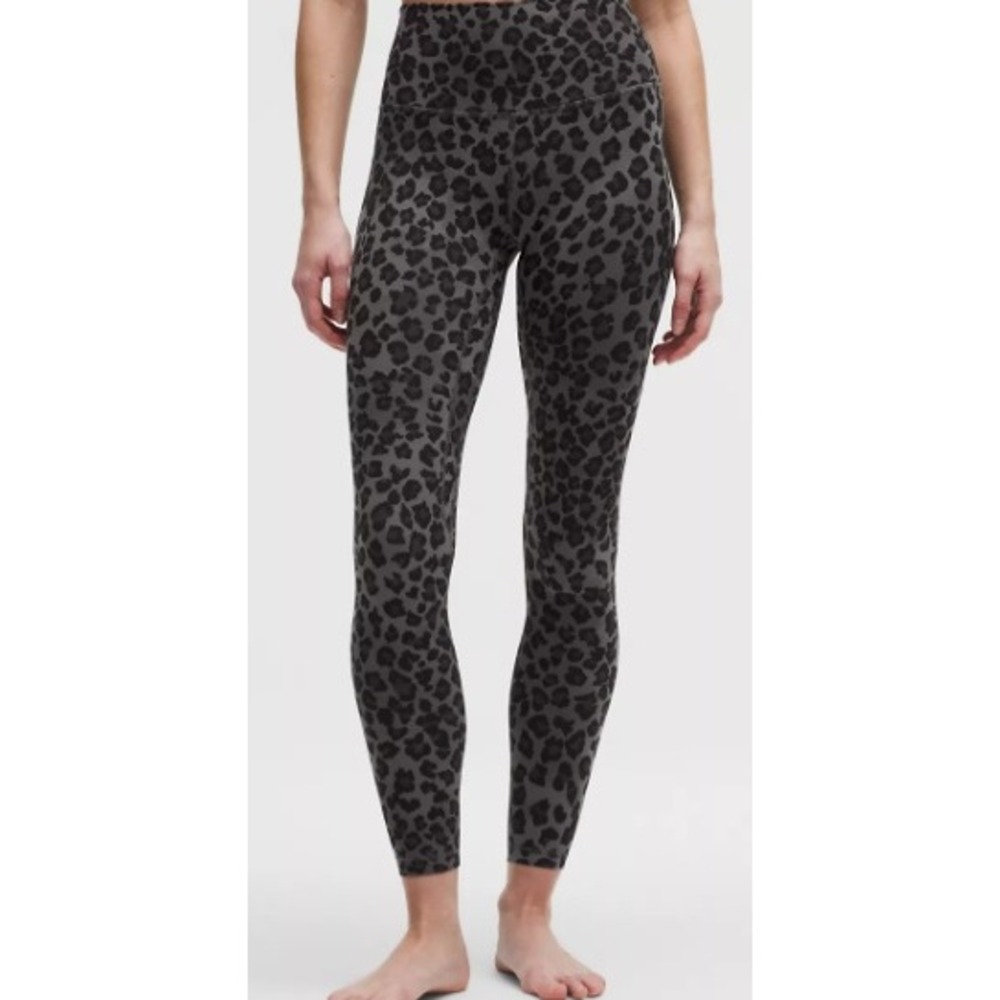 Lululemon Align HR Pant 28" True Leopard Black Animal Leggings Tights NEW Sz 2